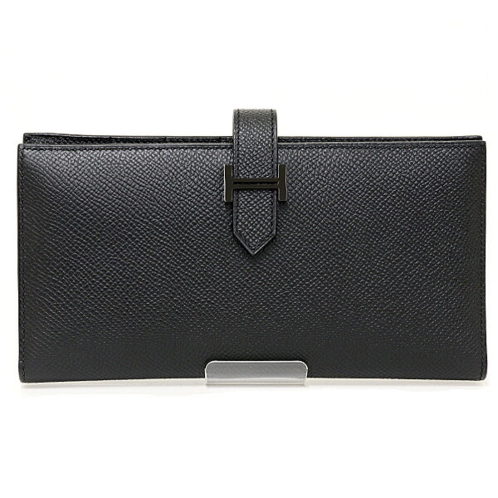 Hermes Bearn Soufflé Monochrome Long Wallet, Veau Madame, W Stamp (2024 produ...